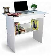 Enigmatic Woodworks Wooden Study Table with Rack, Laptop Computer Table for Home Office Desk for ...