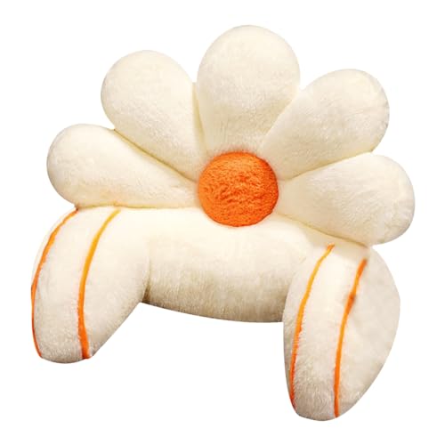 Almohada de lectura con soporte para los brazos, respaldo de piel sintética para cama, ideal para descansar, ver la televisión y jugar, funda lavable, bonita forma de flor