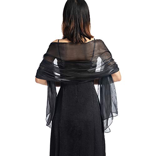 jieGorge Accessory, Las mujeres vestido de noche de la boda chal de color sólido de la fiesta chal bufanda de las mujeres envoltura, ropa zapatos y accesorios (C tamaño libre)