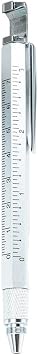 Offset Design Gel Ink Pen with Measurement Scales for Writing and Drawing Tasks Silver