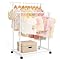 Kids Clothing Rack With Wheels - Bamboo Double Rod Organizer For Playroom Or Bedroom - View #4