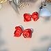 2 PCS 3inchs Hair Bows for Girls Grosgrain Ribbon Hair Bow Alligator Clips Hair Accessories for Baby Girls Toddlers(Red)