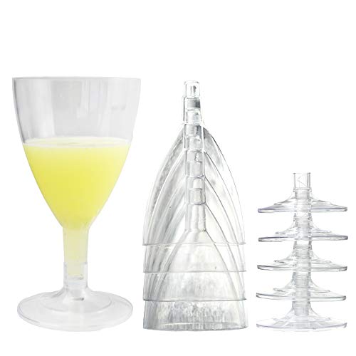 PZ 100 CALICI VINO IN PLASTICA TRASPARENTI CC 180 + PZ 100 BASE TRASPARENTE PER VINO E ACQUA WINE GLASS IDEALI PER FESTE E APERITIVI