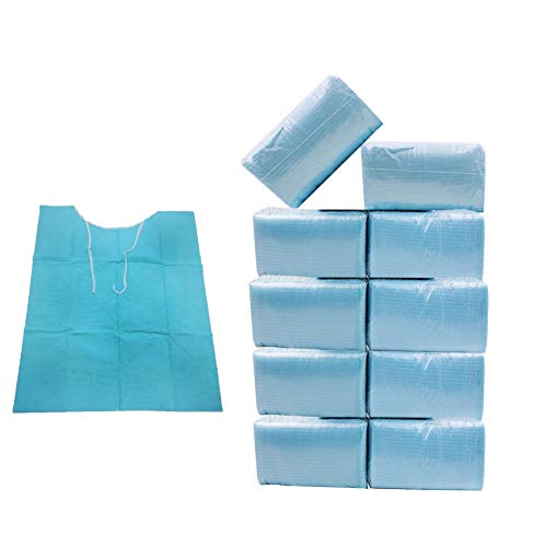 Disposable bibs for kids adults detal bibs disposable water proof pink blue suitable for family dining?clinic, tattoo shop?30pcs/300pcs? (30, Blue)