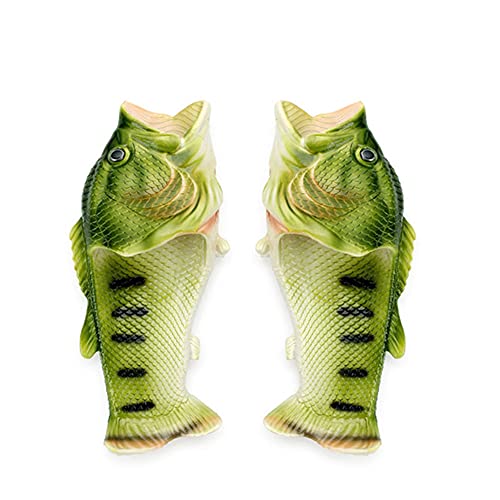 SHXITAYNB Pantoufles, Chaussons De Poisson Créatifs, Chaussures Parent-Enfant Antidérapantes en PVC en Forme Poisson, Unisexe Décontracté (Multicolores Et Multi-Tailles),Vert,34/35 Cover