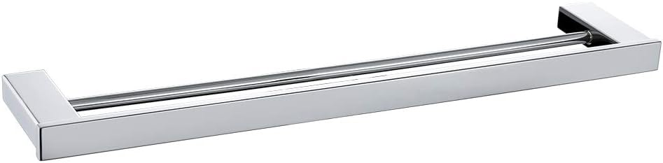 Bathroom Towel Rails 22-Inch Double Towel Bar Storage Organizer Hanger Clothes Rack Rustproof Stainless Steel Wall Mount, Polished, N1005P