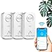Produktbild WiFi Wassermelder Wasseralarm(2,4 G WiFi), 90 dB Wassersensor Alarm und App Alarm, kabelloser Wasseralarm, für Rohre, Schlafzimmer, Küche, Badezimmer, Keller (3er-Pack)