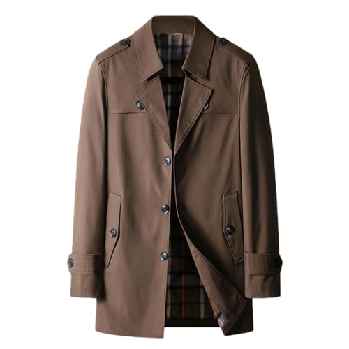 Trench mi-long caramel homme léger contre la fraîcheur du printemps et automne XS