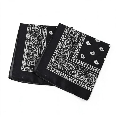 Image of MAIKAOZAI 2PCS Multipurpose Black Bandana for Men & Womenily Fashion