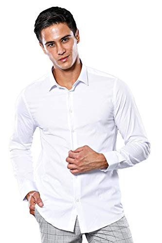 Chemise blanche homme coton stretch Wessi taille L vêtement habillé