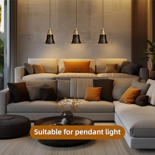 Image of Ceiling Fan Light Covers, 6 Pack Pendant Light Shade Replacement with 1-5 /8 inch Fitter, ALUCSET 4.5 inch Height and 4-3 /4 inch Diameter, Metal Bell Shaped Cover for Chandelier Pendant Light Wall Sconces Series