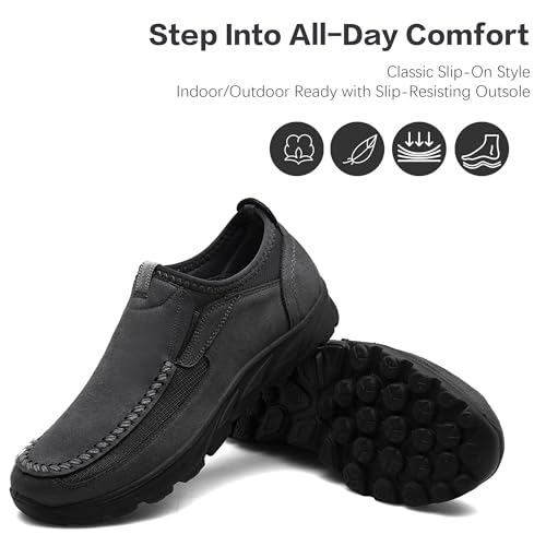 Men Casual Slip On Loafers, Soft and Lightweight Daily Sneaker for Men, Men's Comfortable Moccasin Shoes for Walking, Breathable Comfort Loafer3