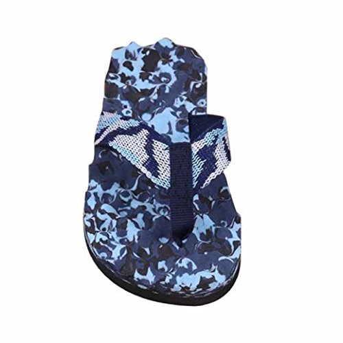Fulltime® Men Summer Camouflage Tongs Chaussures Pantoufle Tongs intérieures et extérieures (40, Bleu)