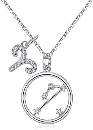 Qings Collana Segno Zodiacale Argento 925 Collane Ciondolo, Regal...