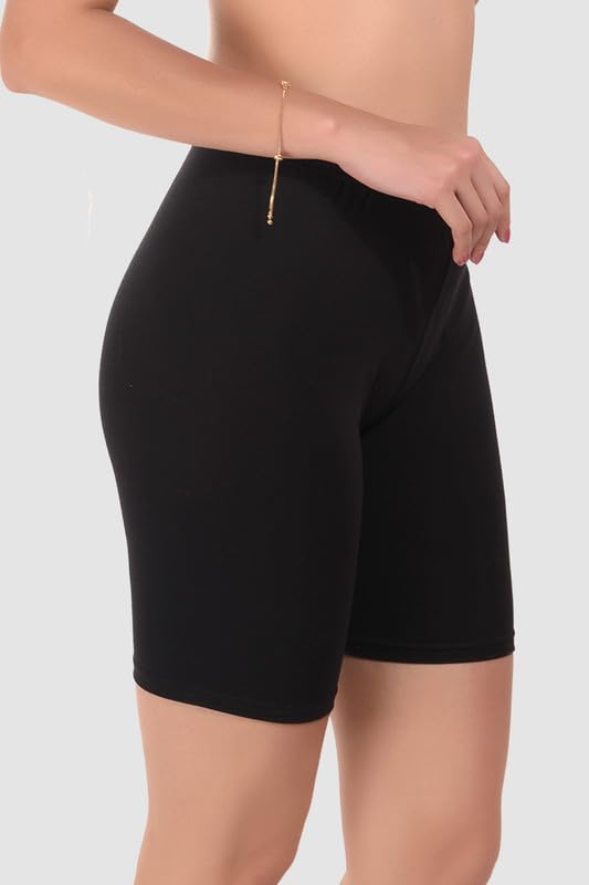 Image of Women Stretchable Knee Length Cycling Shorts Gym Shorts Sports Shorts Running Tights, Shorts for Dresses Yoga Running Exercise Shorts