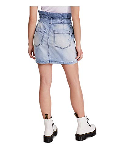 Free People Womens Splendor in The Grass Denim Paperbag Waist Mini Skirt Blue 82