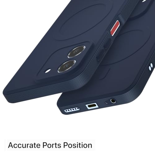 Image of Outlouders Back Cover for Ai Plus Pulse 2 | Soft Matte Silicone | Slim Fit | Magnetic-Safe Logo Design (Magnetic-Safe Not Compatible) | Shockproof | Camera Protection Bumper Case (Blue)