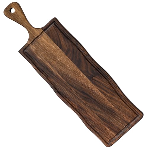Elegant Walnut Wood Long Serving Board with Handle...