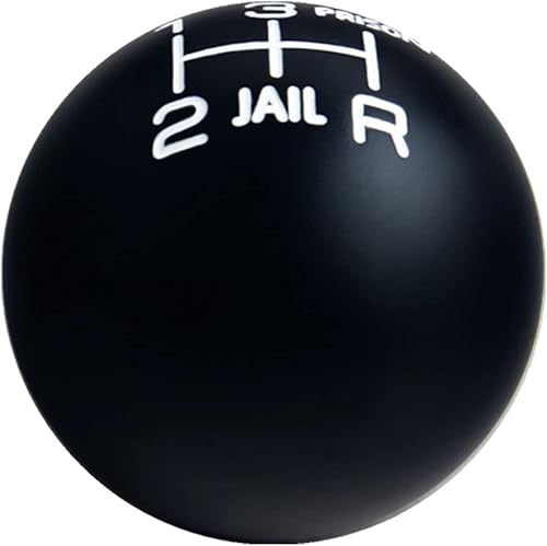 Miniatura 2 de DEWHEL - Pomo de cambio manual de aluminio, 200 gramos, redondo, negroblanco, incrustado, para cárcel, 5 velocidades, M10x1.5 M10x1.25 M8x1.25