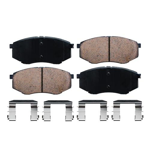 Image of Detroit Axle - FWD Brake Pads for 2010-2011 Hyundai Tucson, 2011 Kia Sportage, Front and Rear Ceramic Brake Pads w /Hardware Replacement