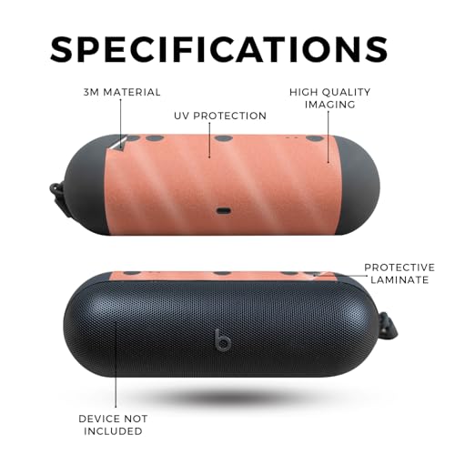 Image of Glossy Glitter Speaker Skin Compatible with Beats Pill (2024) - Solid Salmon - Premium 3M Vinyl Protective Wrap Decal Cover - Easy to Apply | Crafted in The USA by MightySkins
