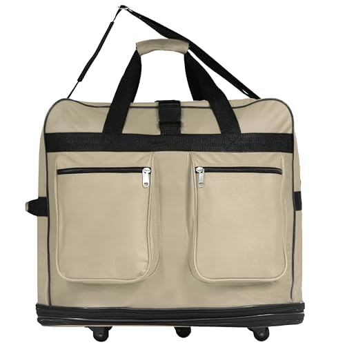 40" Duffle Bag Expandable Rolling Lightweight Wheeled Spinner Suitcase Luggage for Travel and Storage (Khaki)2