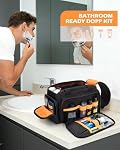 Tactical Travel Toiletry Bag for Men, Dopp Kit Organizer with Dual Way Zippers, Travel Hygiene Bag for Shaving Grooming Bathroom Essentials, Black (Empty Bag)