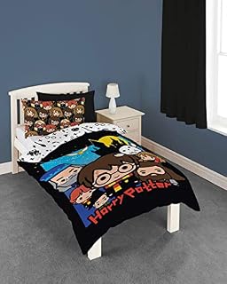 Harry Potter Duvet Cover with Matching Pillow Case, Polycotton, Multicoloured, Single