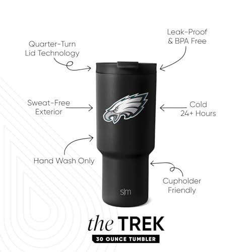 Image of Simple Modern Officially Licensed NFL 30oz Tumbler with Flip Lid and Straws | Football Insulated Stainless Steel Cup | Gifts for Men Women | Trek Collection