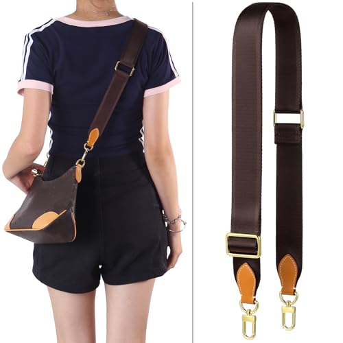 Adjustable Canvas Crossbody Strap for Designer Purse, Brown3