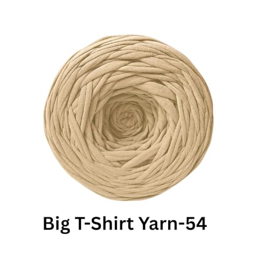 Image of VCR Light Beige Big T-Shirt Yarn, 100 Meters Length, Recycled & Fashionable Craft Yarn, Pack of 1, Suitable for Crochet, Knitting & DIY Bags, Baskets, Cushions & Home Decor Projects