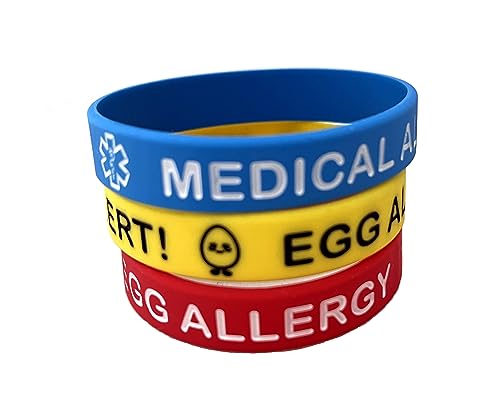 Egg Allergy Silicone Medical Alert Bracelets Size XS 7
