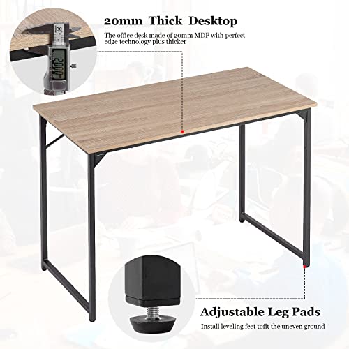 image for PayLessHere | 39 Inch Computer Desk | Nature | Office Desk with Metal 