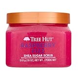 Tree Hut Raspberry Fizz Shea Sugar Scrub, Exfoliating, Hydrating & Moisturizing Body Scrub with Shea Butter & Nourishing Essential Oils, Smooth & Soften Skin, 18 oz