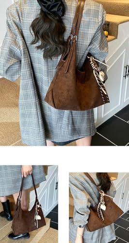 Slouchy Suede Saddle Hobo Bags Women Trendy Satchels Underarm Shoulder Bag Crescent Crossbody Purses Travel Tote Handbag 20253