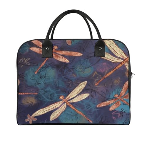 Bolso Tote Pintado a Mano con Mosca y Correa Ajustable miniatura 1