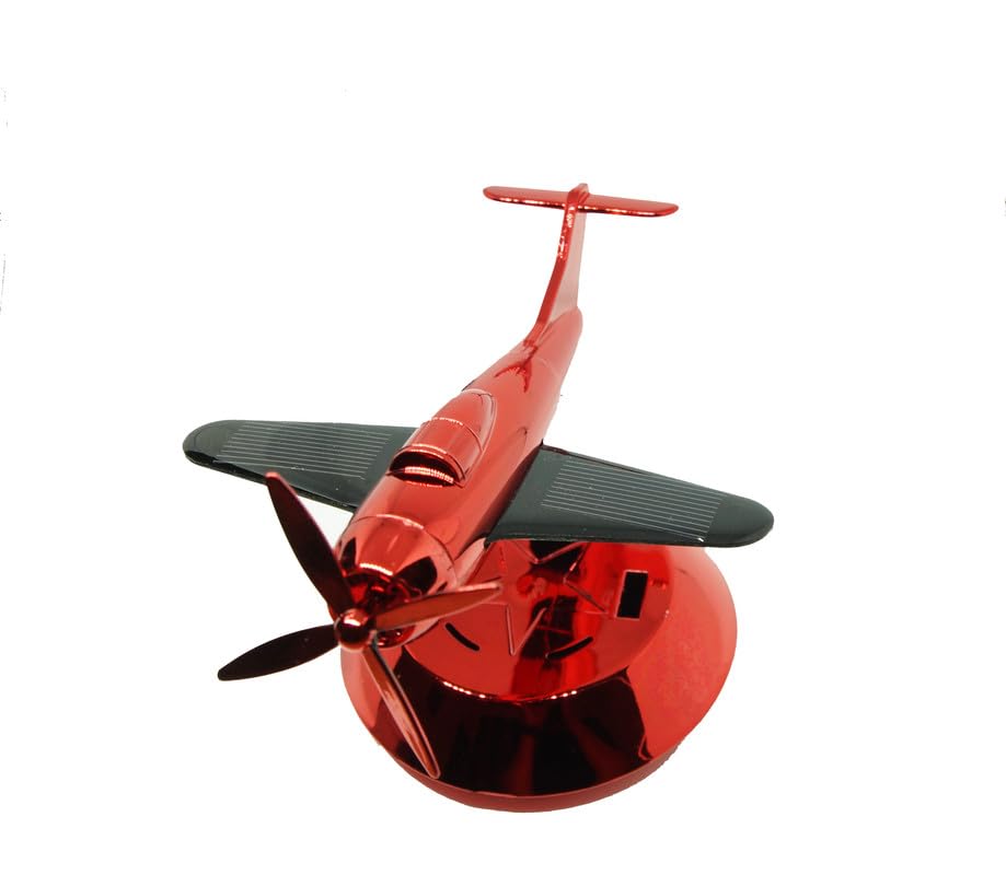 SEMAPHORE Solar Energy Aircraft Model Solar Energy Rotate Airplane Ornaments Essential Oil Diffuser for Car Office Home Decoration (Red) for Skodda Yeti