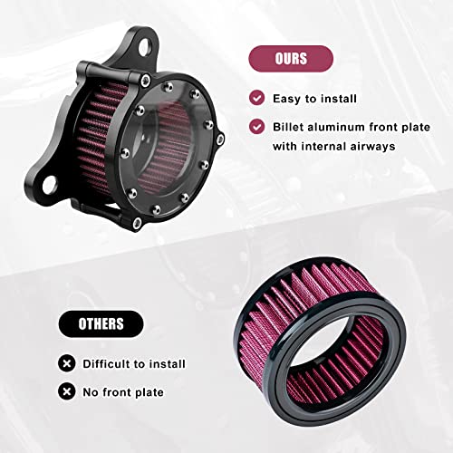 Image of Sporacingrts CNC Black Air Cleaner Filter for Sportster Police XL883P | CNC black motorcycle air cleaner filter compatible with Sportster Police XL883P for improved airflow and reliable filtration.