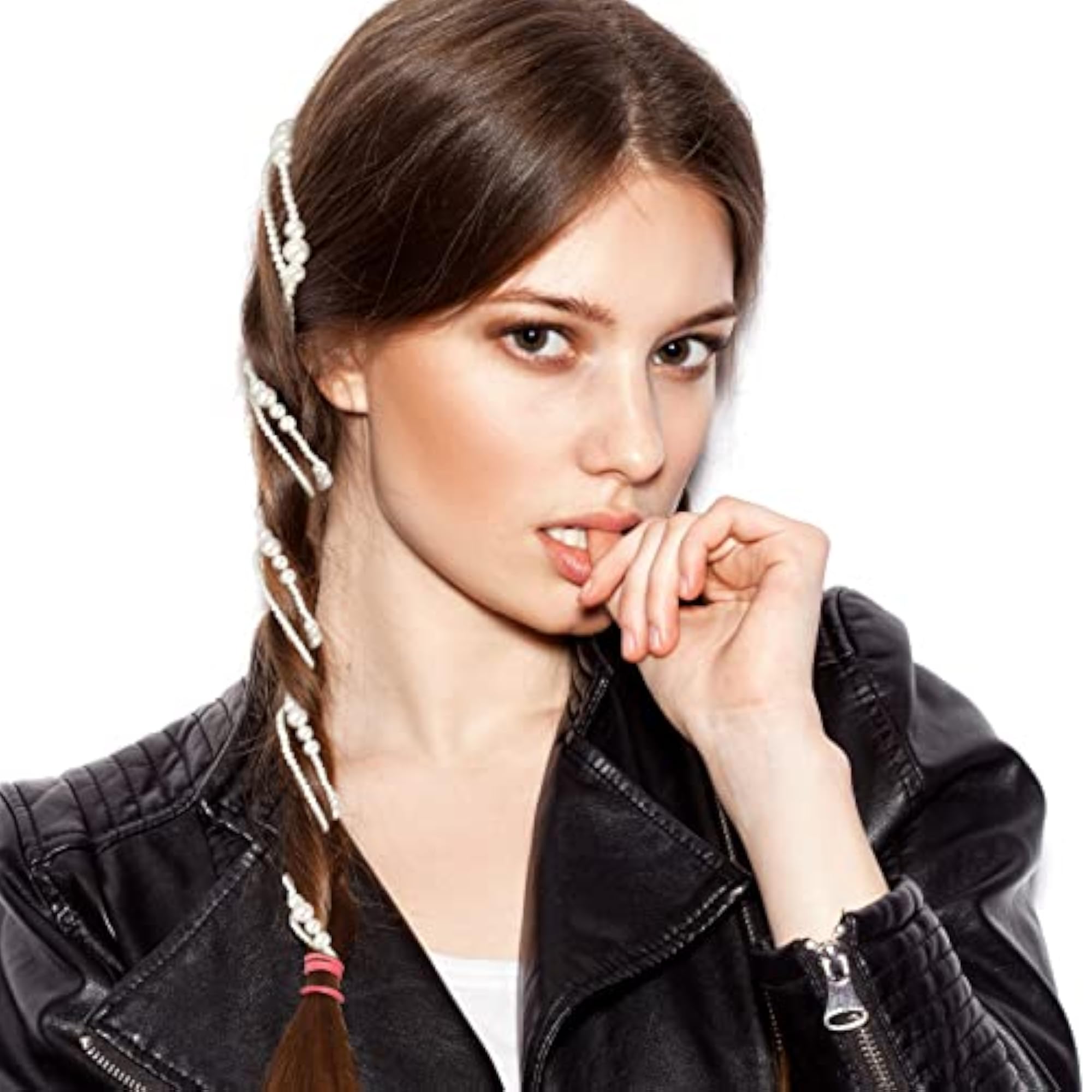 6 Pcs Premium Rhinestone Hair Chains for Women