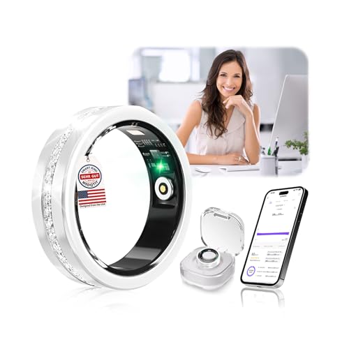 Image of 10 Gen Diamond Smart Ring and Wireless Charging Case【Industry Ranking No.1 - 0 Measurement Error】 2026 Smart Ring for Women & Men for Sleep Tracking Wearable Device,Fitness Ring【Silver 9#】