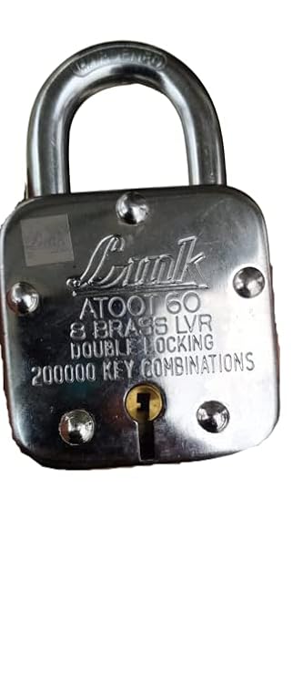 Atoot Lock 60 MM PK2 Combination Lock (Silver, Polished Finish)