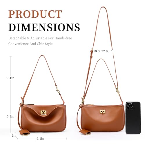 Genuine Leather Shoulder Bag for Women: Designer Leather Crossbody Purses - Fashion Ladies Small Handbag for Travel3