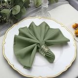 Efavormart 100 Pack | Olive Green Seamless Cloth Dinner Napkins, Wrinkle Resistant Linen | 17'x17'