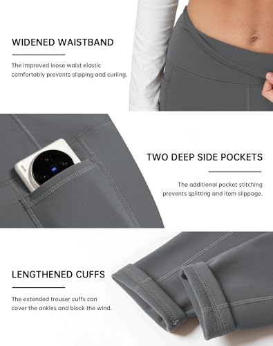 YOYOYOGA Fleece Lined Leggings Women with Pockets Tummy Control High Waisted Thermal Yoga Pants Workout Warm Winter4