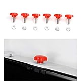 Jecar 6 Red Hardtop Quick Removal Bolts Thumb Screws for Jeep Wrangler 2007-2021 JK JL Sports Sahara...