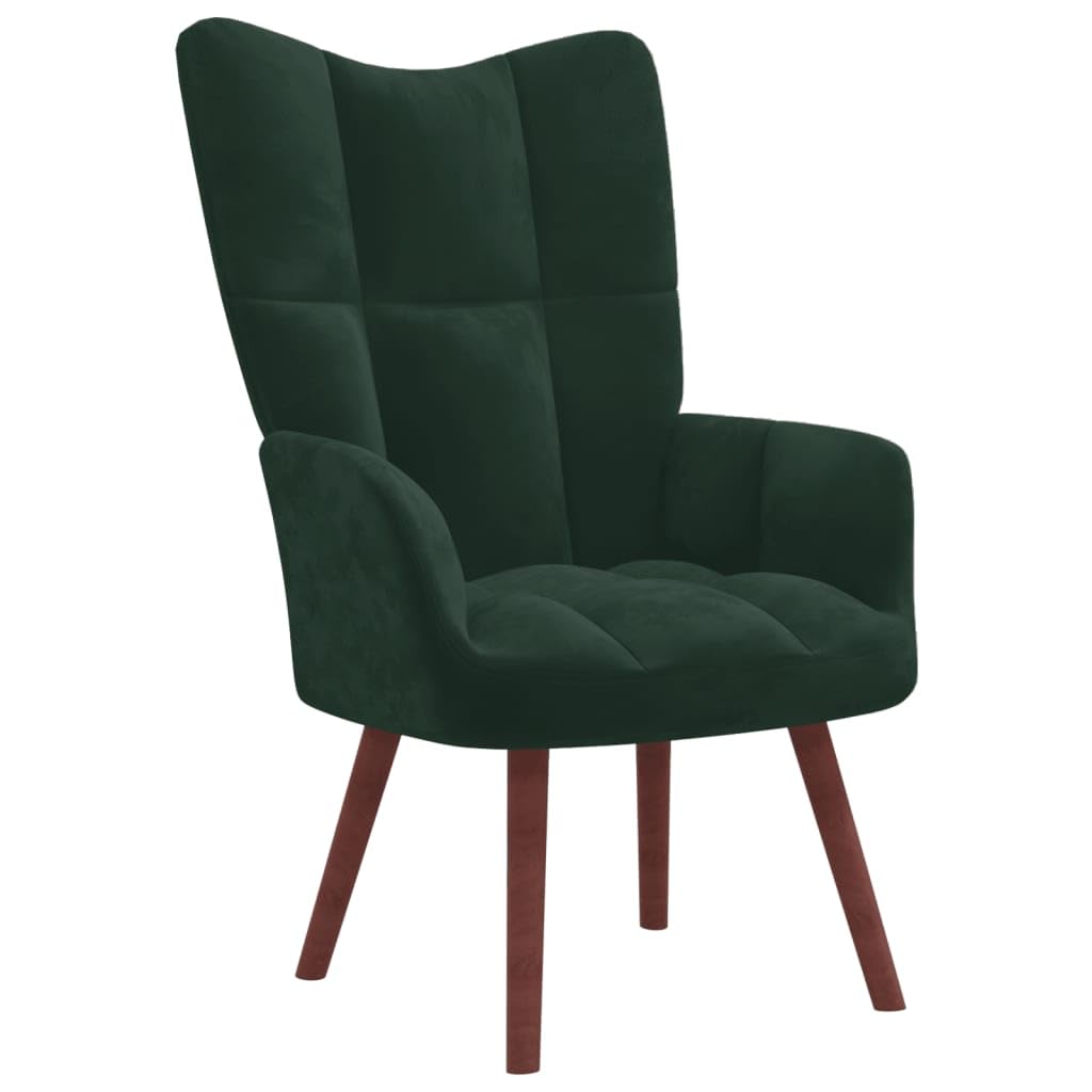 Ohrensessel Mit Hocker,Moderne Sesselrelaxsessel DunkelgrüN Samtadatto A Geeignet für Wohnzimmer, Schlafzimmer, Büro