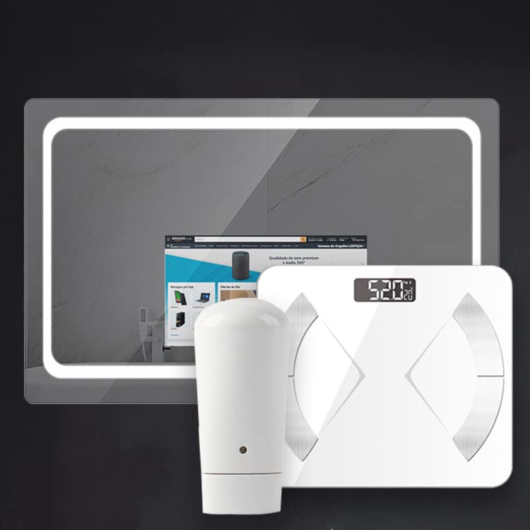 Vogo Smart Toilet Pack de Espejo Vertical Inteligente de baño con antivaho y Pantalla de TV táctil de 21,5' - Pack V50