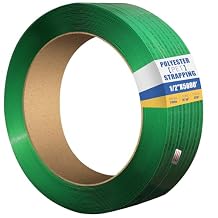 1/2"x.026"x5800ft Embossed Polyester PET Strapping Roll of 16"x6" Core Size 770lbs Break Strength