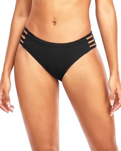 Image of Women Bikini Bottom Full Coverage Bathing Suit Bottoms Swimsuit Bottom | Low Waist Design, Side Strap Cutout, Full Rear Coverage, Secure Fit, Soft Breathable Fabric