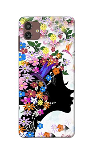 Image of Printed Hard Back Cover Case for Samsung Galaxy M13 5G Back Cover (Floral Hairstyle Girl) -1803